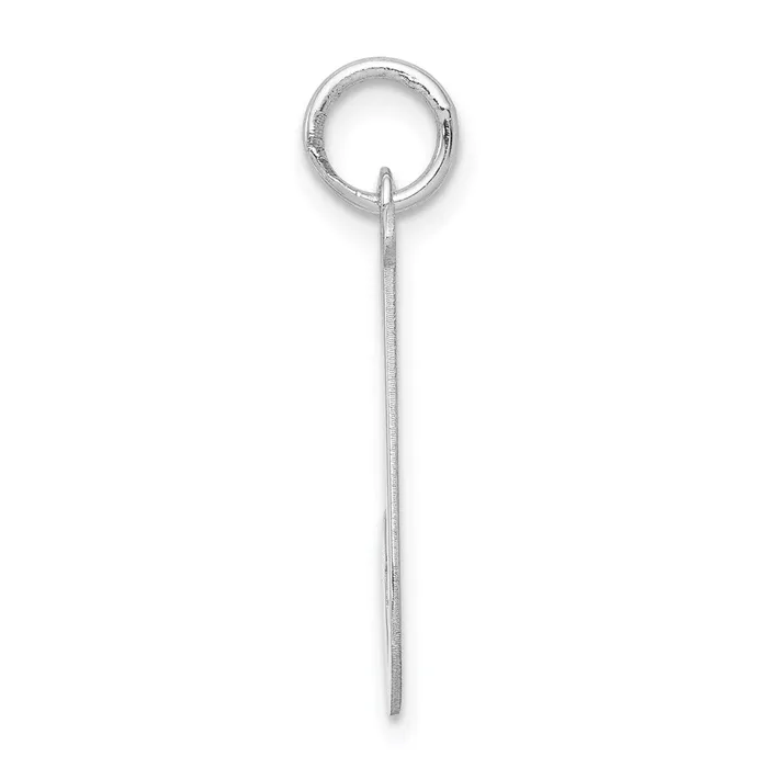 TreasureFineJewelers Necklaces Sterling Silver Rhodiumplated Script Letter J Initial Charm