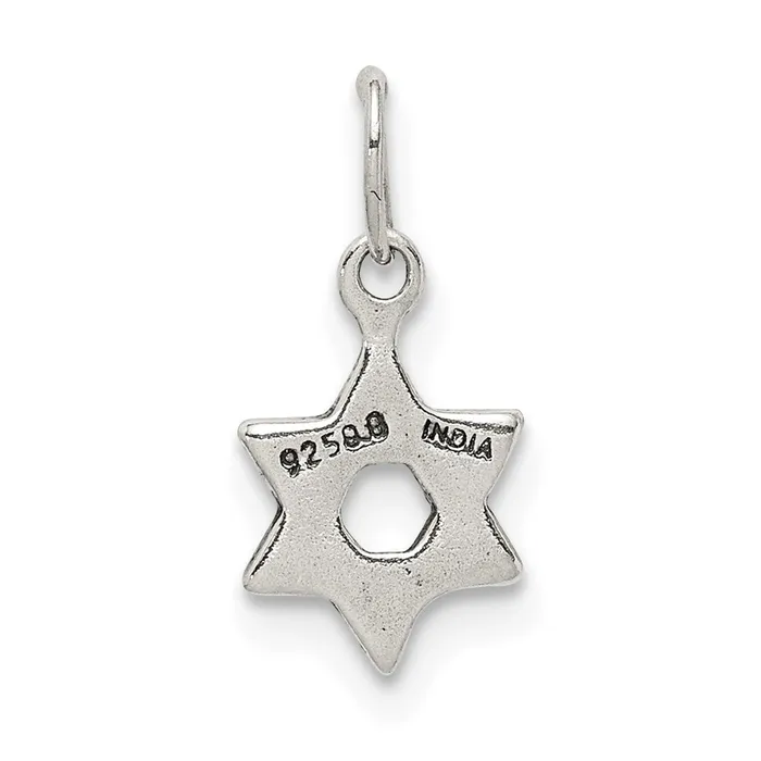 TreasureFineJewelers Necklaces Sterling Silver Small Star of David Charm
