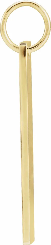 TreasureFineJewelers PreStyled Sets 14K Yellow Gold 20x5 mm Engravable Bar Pendant
