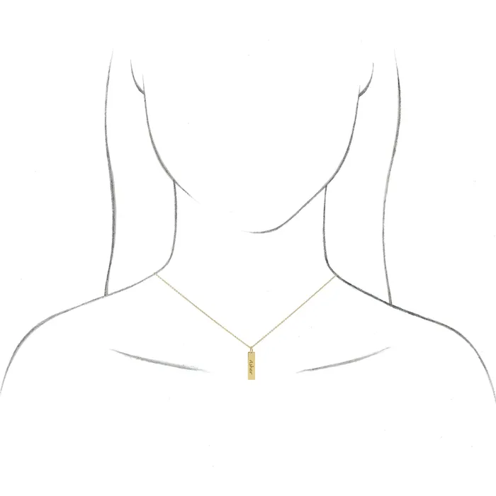 TreasureFineJewelers PreStyled Sets 14K Yellow Gold 20x5 mm Engravable Bar Pendant