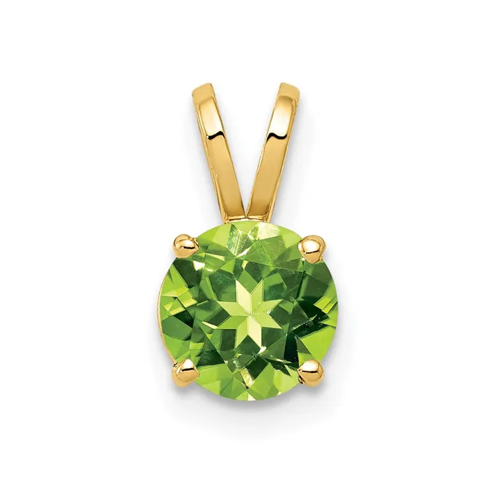TreasureFineJewelers PreStyled Sets 14k Yellow Gold 6mm Peridot pendant