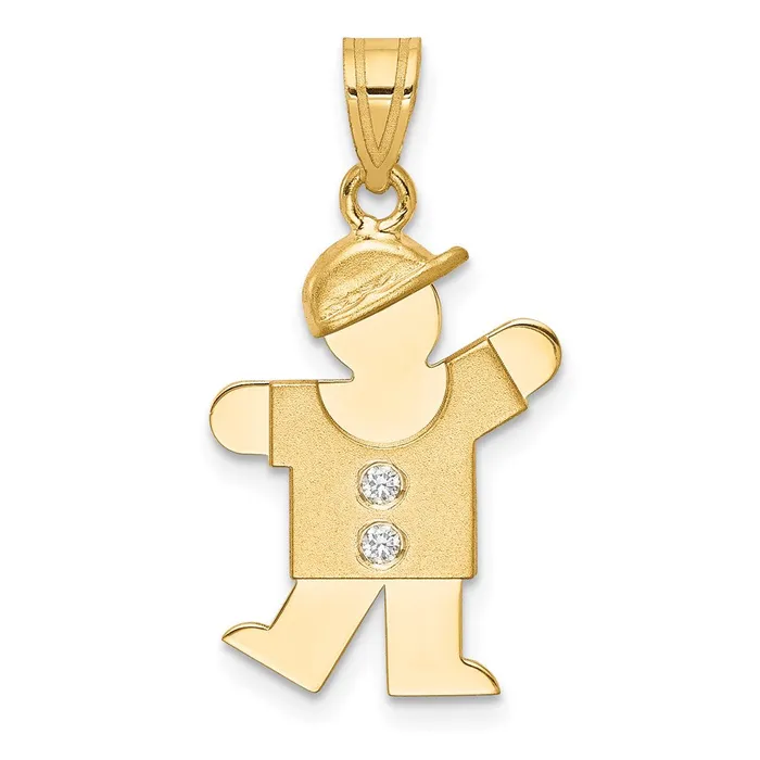 TreasureFineJewelers PreStyled Sets 14k Yellow Gold AA Diamond Pendant