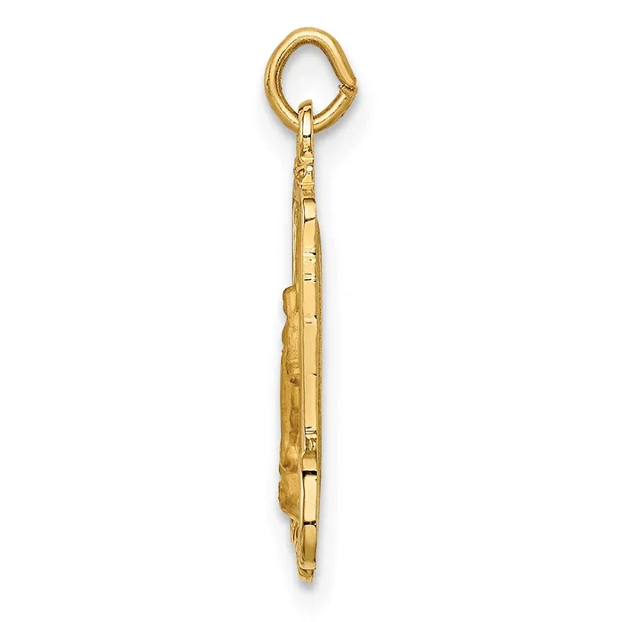 TreasureFineJewelers PreStyled Sets 14k Yellow Gold Solid PolishedSatin Rectangular Miraculous Medal