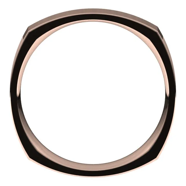 TreasureFineJewelers Rings 14K Rose Gold 4 mm Square Comfort Fit Wedding Band