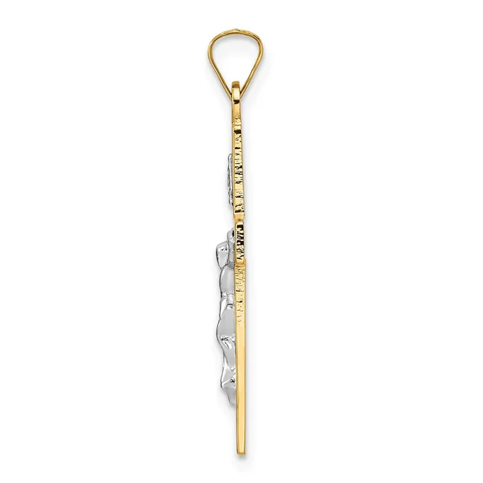TreasureFineJewelers Rings 14k Twotone Polished Solid INRI Crucifix Pendant