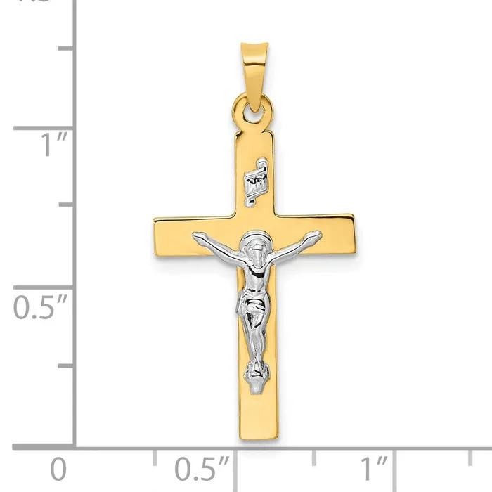 TreasureFineJewelers Rings 14k Twotone Polished Solid INRI Crucifix Pendant