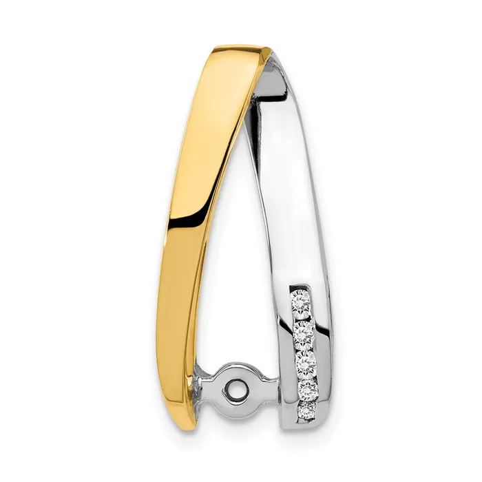 TreasureFineJewelers Rings 14k TwoTone VS Diamond Semimount Peg Slide