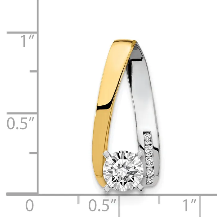TreasureFineJewelers Rings 14k TwoTone VS Diamond Semimount Peg Slide