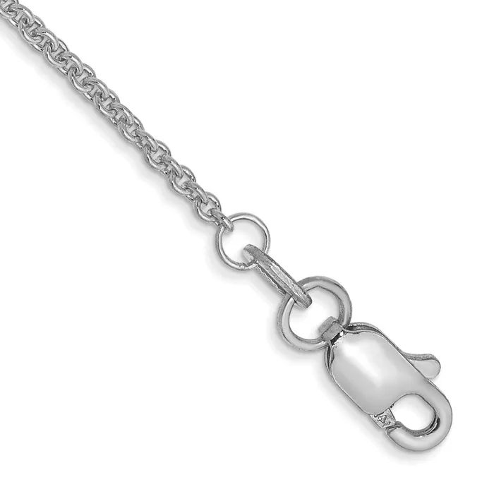 TreasureFineJewelers Rings 14K White Gold 10 inch 14mm Round Open Link Cable with Lobster Clasp Anklet TreasureFineJewelers Rings 14K White Gold 10 inch 14mm Round Open Link Cable with Lobster Clasp Anklet