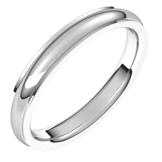 TreasureFineJewelers Rings 14K White Gold 3 mm Half Round Edge Comfort Fit Wedding Band TreasureFineJewelers Rings 14K White Gold 3 mm Half Round Edge Comfort Fit Wedding Band