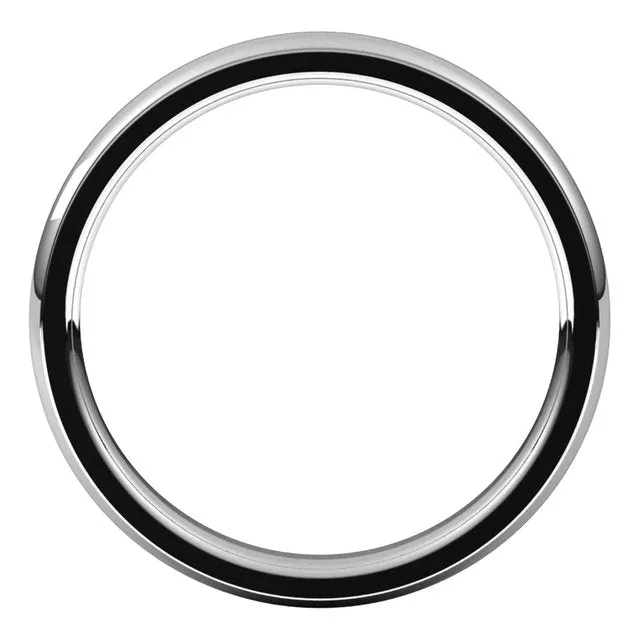 TreasureFineJewelers Rings 14K White Gold 3 mm Half Round Edge Comfort Fit Wedding Band