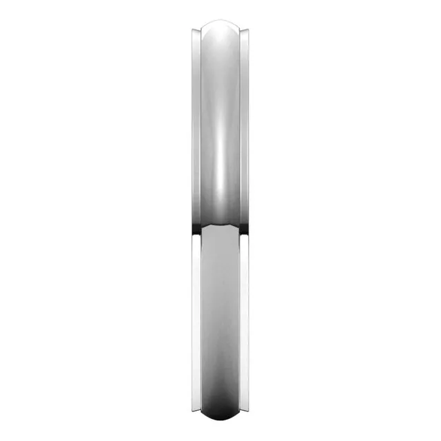 TreasureFineJewelers Rings 14K White Gold 3 mm Half Round Edge Comfort Fit Wedding Band