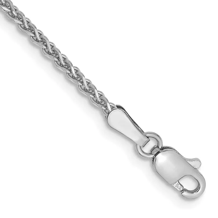 TreasureFineJewelers Rings 14K White Gold 6 inch 17mm Diamondcut Spiga with Lobster Clasp Chain