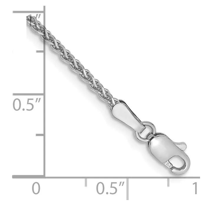 TreasureFineJewelers Rings 14K White Gold 6 inch 17mm Diamondcut Spiga with Lobster Clasp Chain