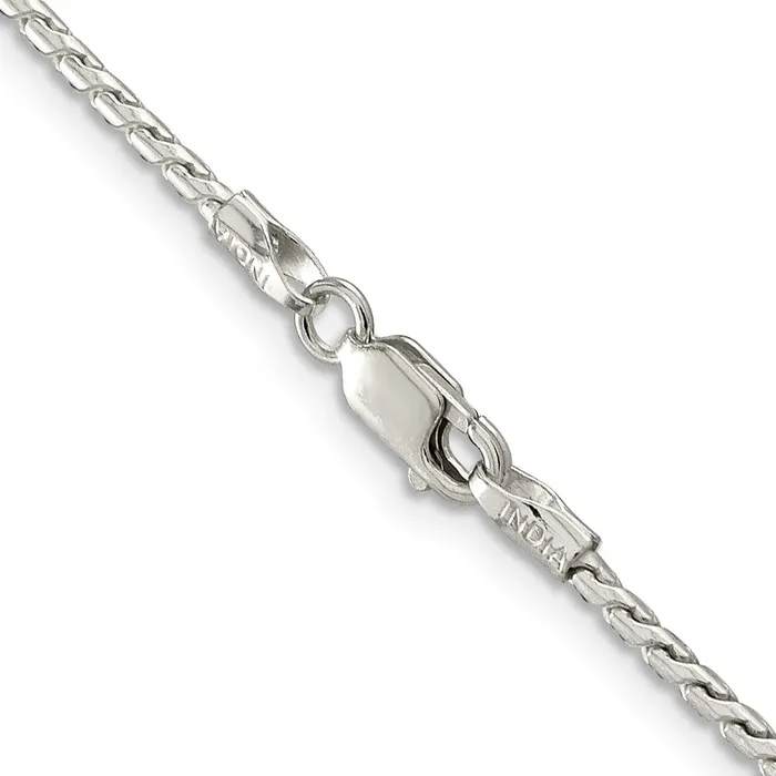 TreasureFineJewelers Rings Sterling Silver 175mm Round Franco Chain