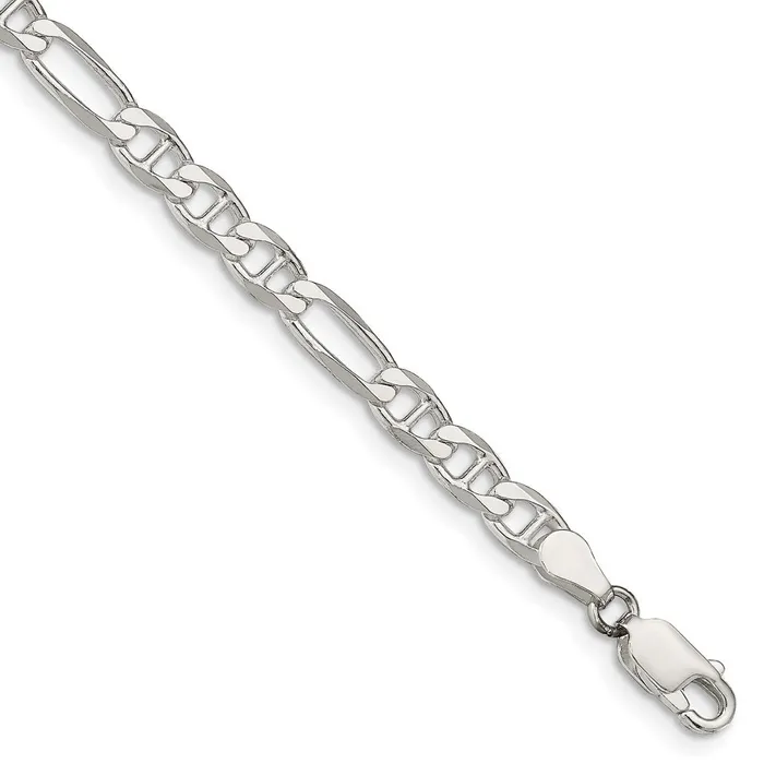 TreasureFineJewelers Rings Sterling Silver 45mm Figaro Anchor Chain