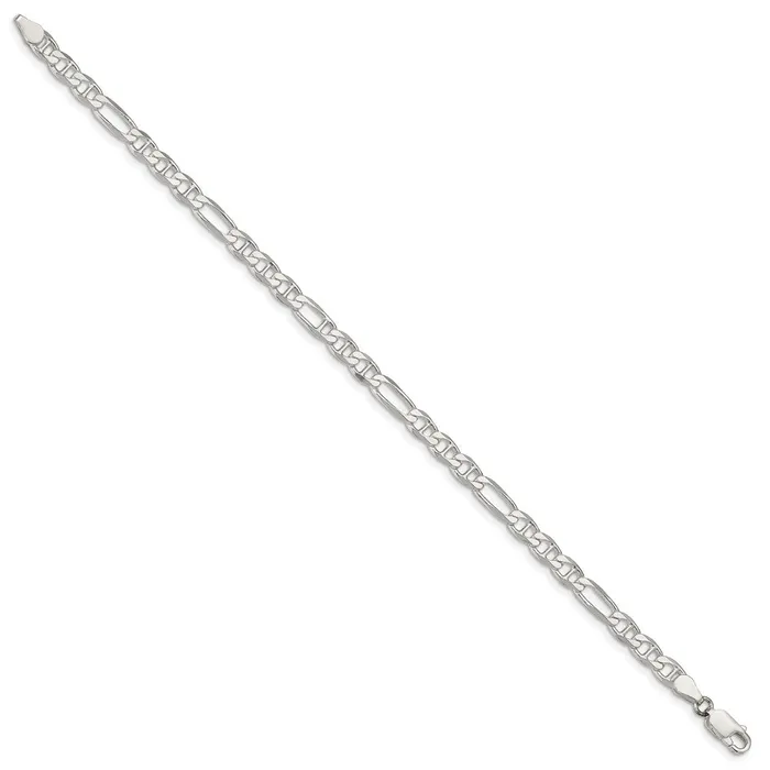 TreasureFineJewelers Rings Sterling Silver 45mm Figaro Anchor Chain