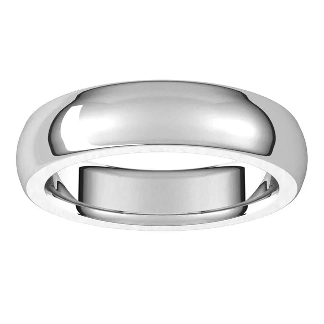TreasureFineJewelers Rings Sterling Silver 5 mm Half Round Comfort Fit Heavy Wedding Band