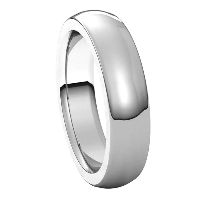 TreasureFineJewelers Rings Sterling Silver 5 mm Half Round Comfort Fit Heavy Wedding Band