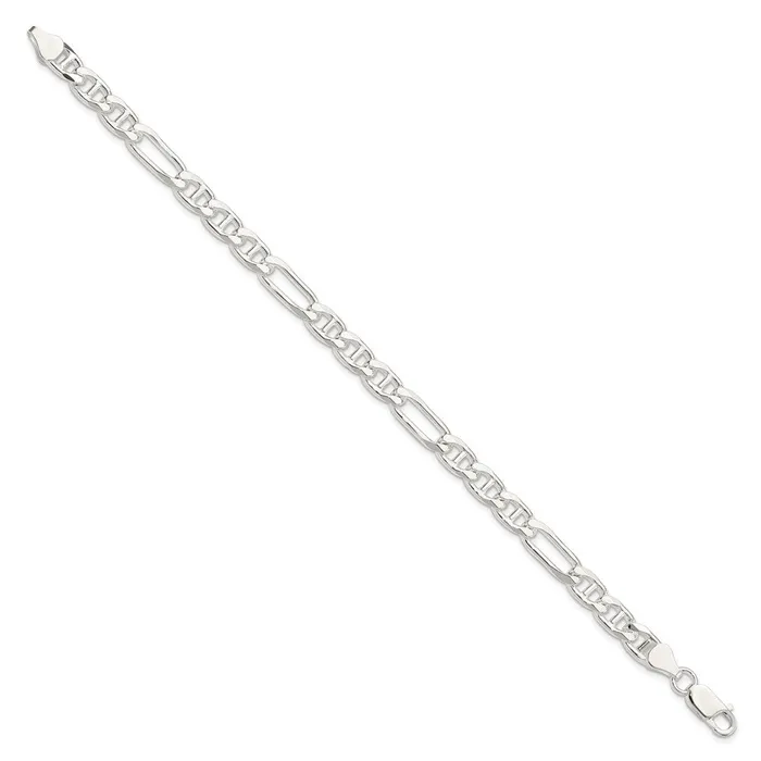TreasureFineJewelers Rings Sterling Silver 65mm Figaro Anchor Chain