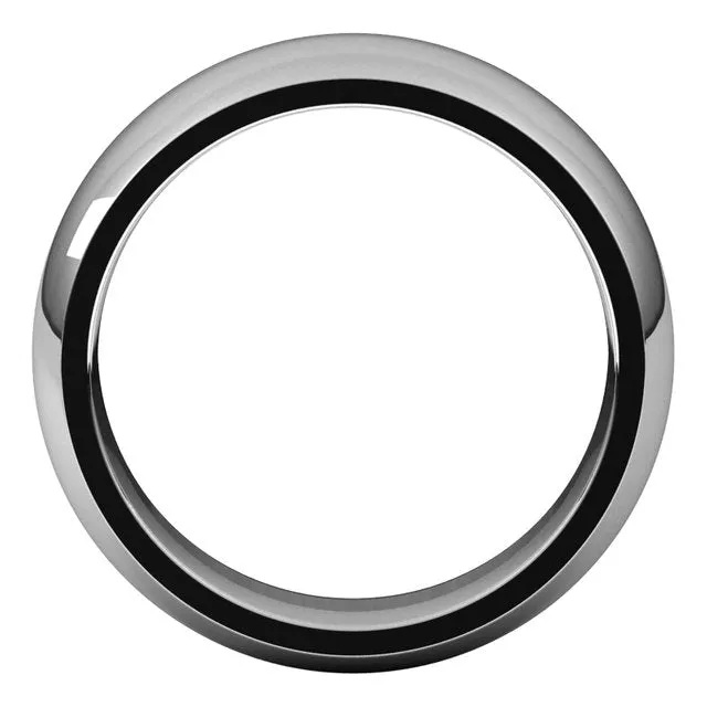 TreasureFineJewelers Rings Sterling Silver 7 mm Half Round Comfort Fit Wedding Band