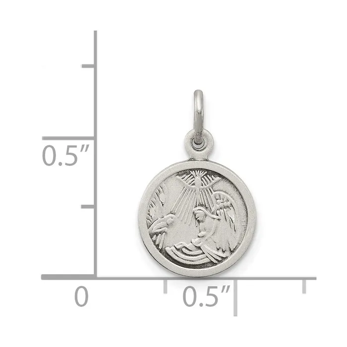TreasureFineJewelers Rings Sterling Silver Antiqued Baptism Medal