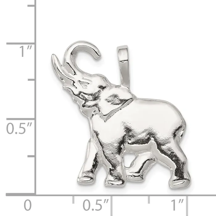 TreasureFineJewelers Rings Sterling Silver Elephant Charm