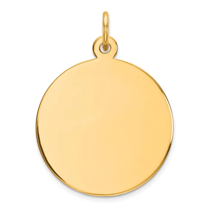 TreasureFineJewelers Rings Sterling Silver GP Engraveable Round Polished Disc Charm
