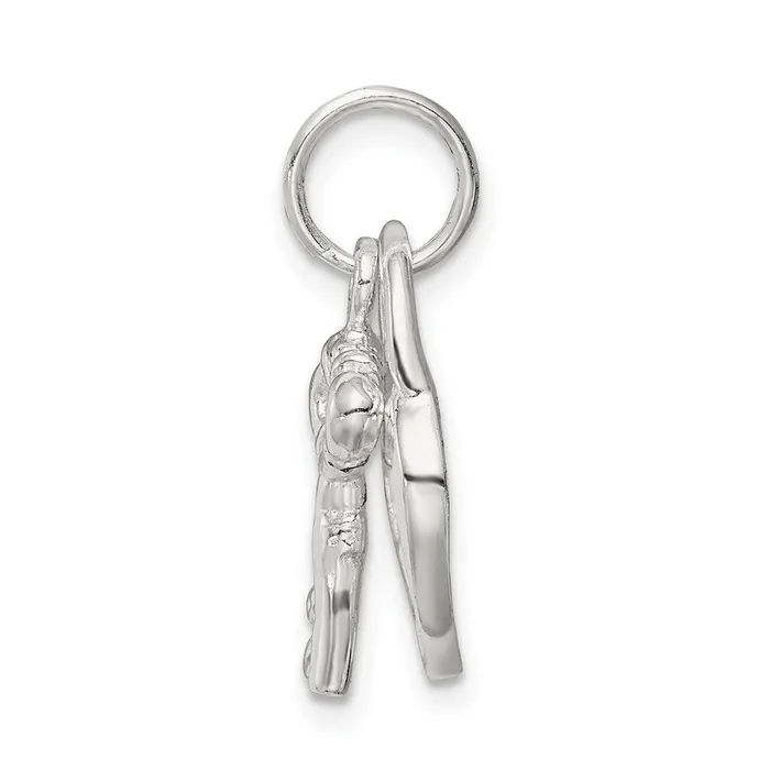 TreasureFineJewelers Rings Sterling Silver Heart Key Charm