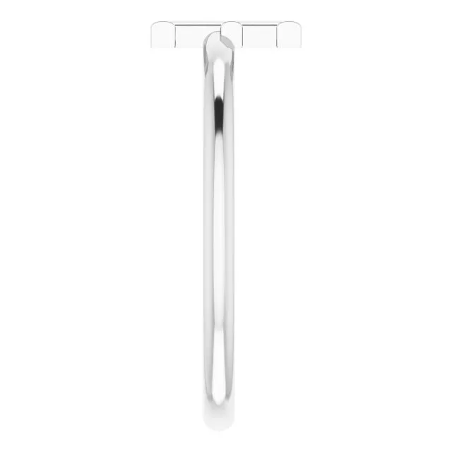 TreasureFineJewelers Rings Sterling Silver Initial E Ring