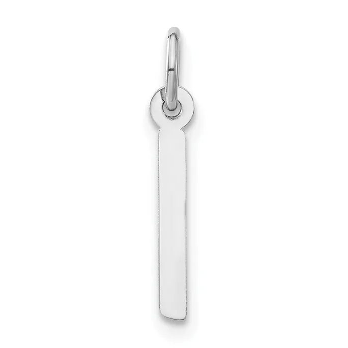 TreasureFineJewelers Rings Sterling Silver Medium Slanted Block Initial I Charm