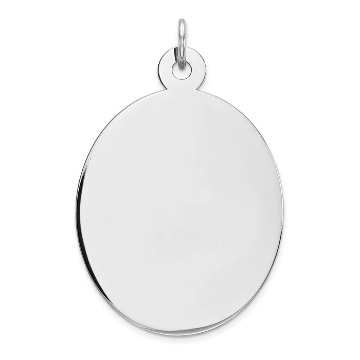 TreasureFineJewelers Rings Sterling Silver Rhodplate Eng Oval Polish FrontBack Disc Charm