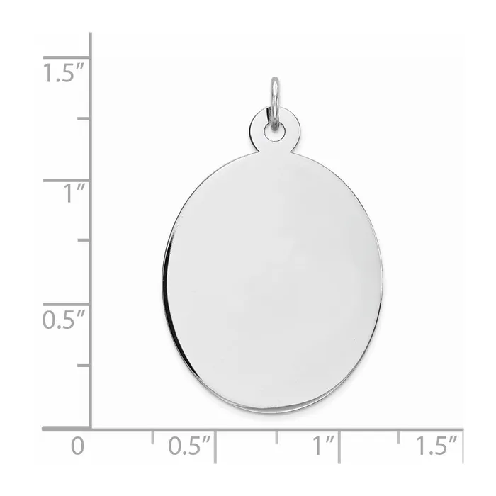 TreasureFineJewelers Rings Sterling Silver Rhodplate Eng Oval Polish FrontBack Disc Charm