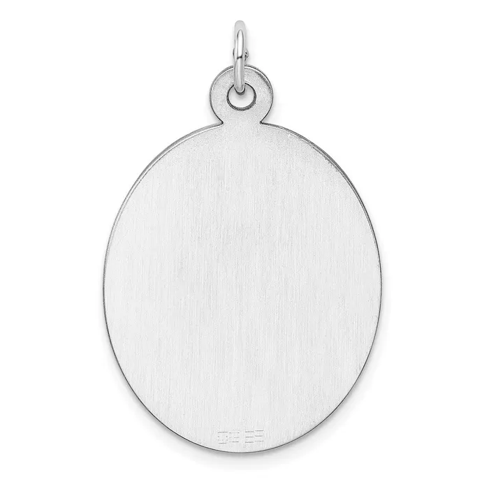 TreasureFineJewelers Rings Sterling Silver Rhodplate Eng Oval Polish FrontBack Disc Charm
