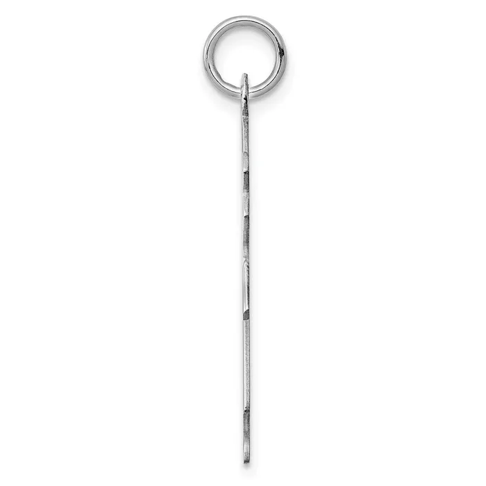 TreasureFineJewelers Rings Sterling Silver Rhodplated Eng Girl Polished FrontSatin Back Disc Charm