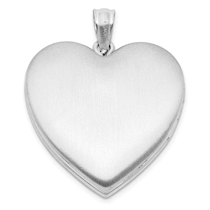 TreasureFineJewelers Rings Sterling Silver Rhodiumplated 24mm Scrolled Ash Holder Heart Locket