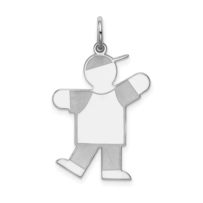 TreasureFineJewelers Rings Sterling Silver Rhodiumplated Kid Charm