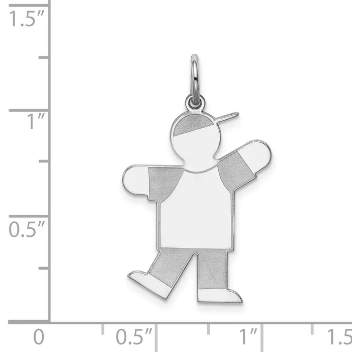 TreasureFineJewelers Rings Sterling Silver Rhodiumplated Kid Charm