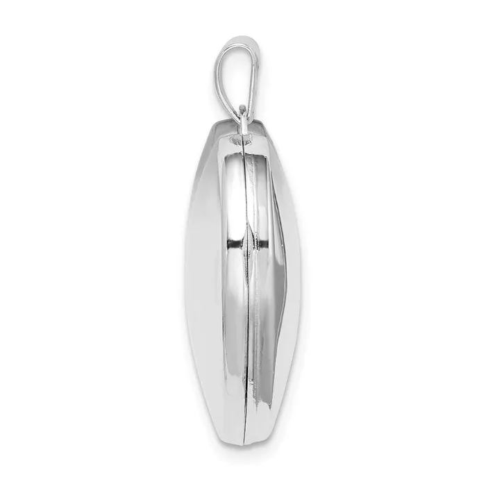 TreasureFineJewelers Rings Sterling Silver Rhodiumplated Plain 21mm Heart Locket