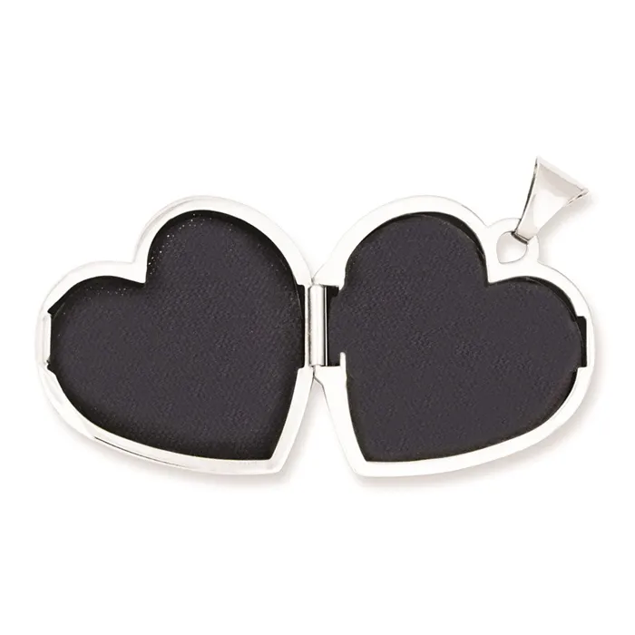TreasureFineJewelers Rings Sterling Silver Rhodiumplated Plain 21mm Heart Locket