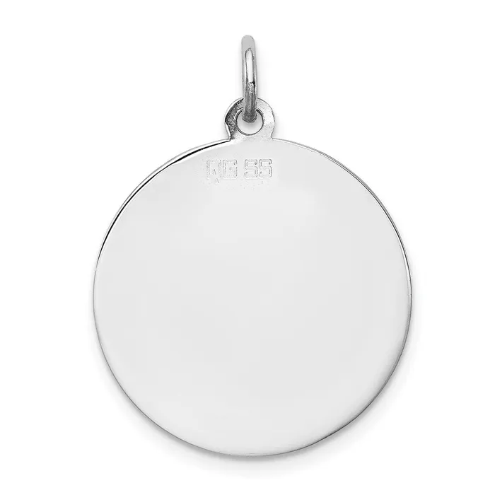 TreasureFineJewelers Rings Sterling Silver Rhodiumplated Samoyed Disc Charm