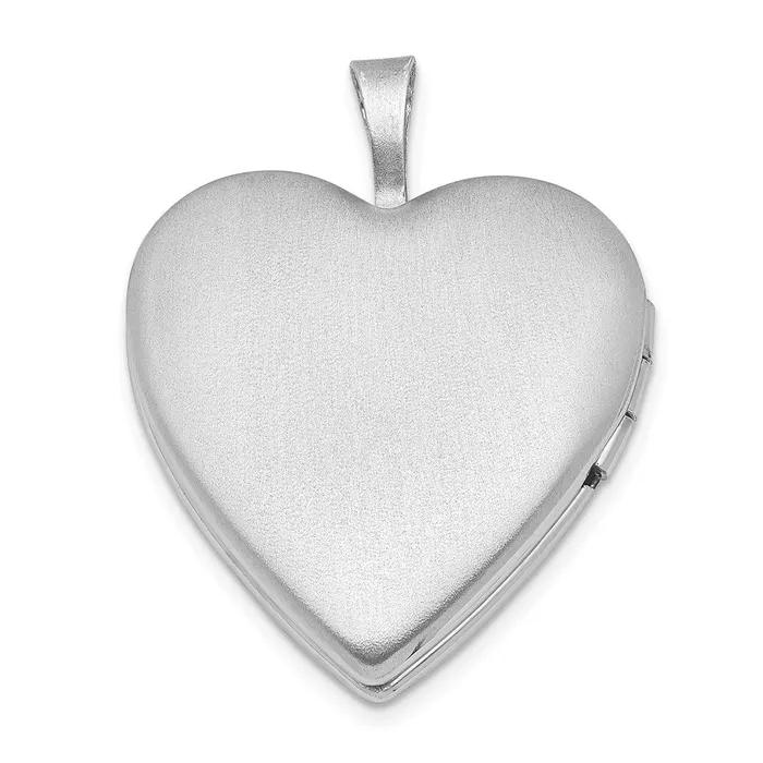 TreasureFineJewelers Rings Sterling Silver Rhodiumplated Satin Polished XO Heart Locket