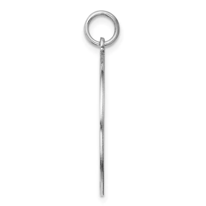 TreasureFineJewelers SS Rhplt Engraveable Round Polished FrontSatin Back Disc Charm Charm Necklaces