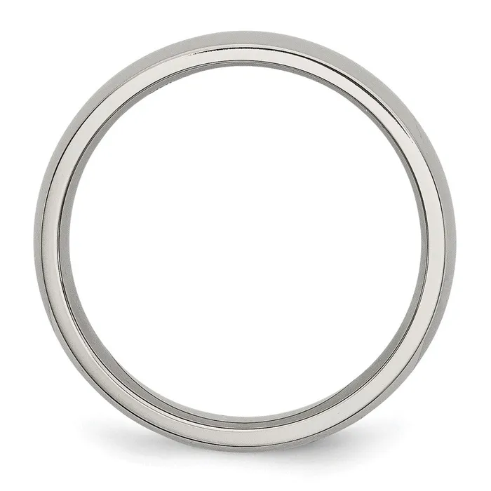 TreasureFineJewelers Stainless Steel Polished 5mm Half Round Band Rings