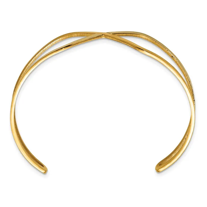 TreasureFineJewelers Stainless Steel Polished Rose IPplated Cuff Bangle Bracelets