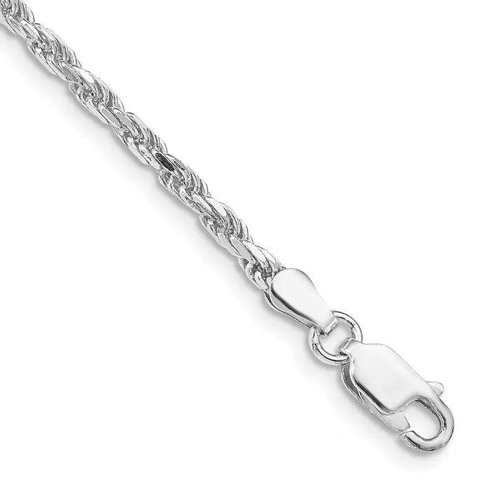 TreasureFineJewelers Sterling Silver Rhodiumplated 25mm Diamondcut Rope Chain Rings