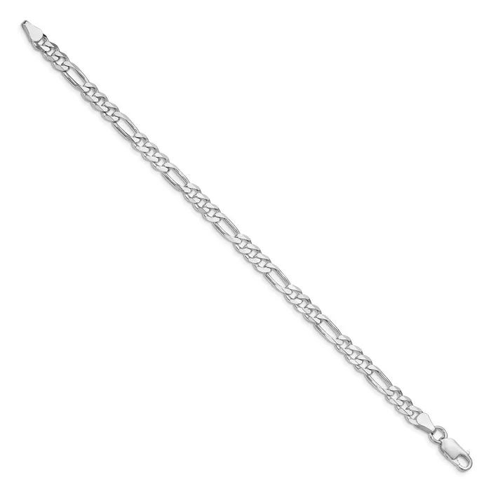 TreasureFineJewelers Sterling Silver Rhodiumplated 525mm Figaro Chain Rings