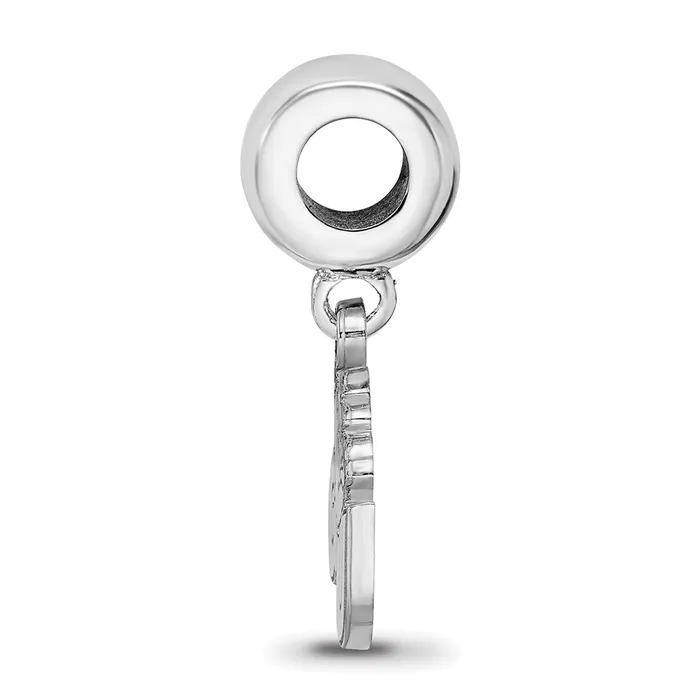 TreasureFineJewelers Sterling Silver Rhodiumplated LogoArt Gonzaga University GU Bulldog Small Dangle Bead Charm Rings