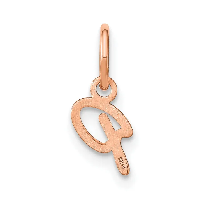 TreasureFineJewelers Sterling Silver Roseplated Upper case Letter P Initial Charm Necklaces