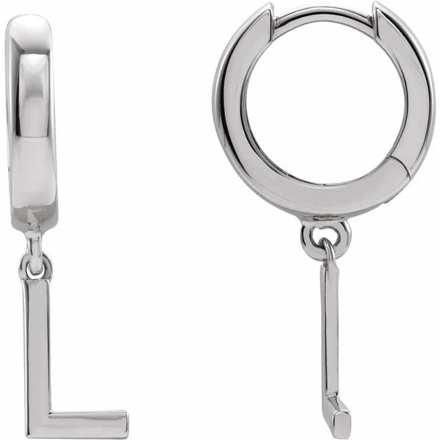 TreasureFineJewelers Sterling Silver Single Initial L Earring Earrings